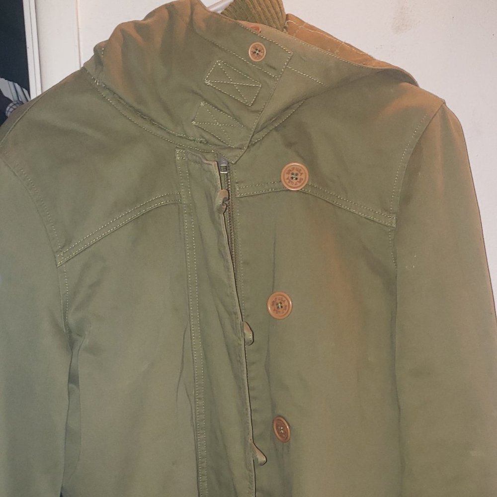 Split Hooded Jacket OLIVE